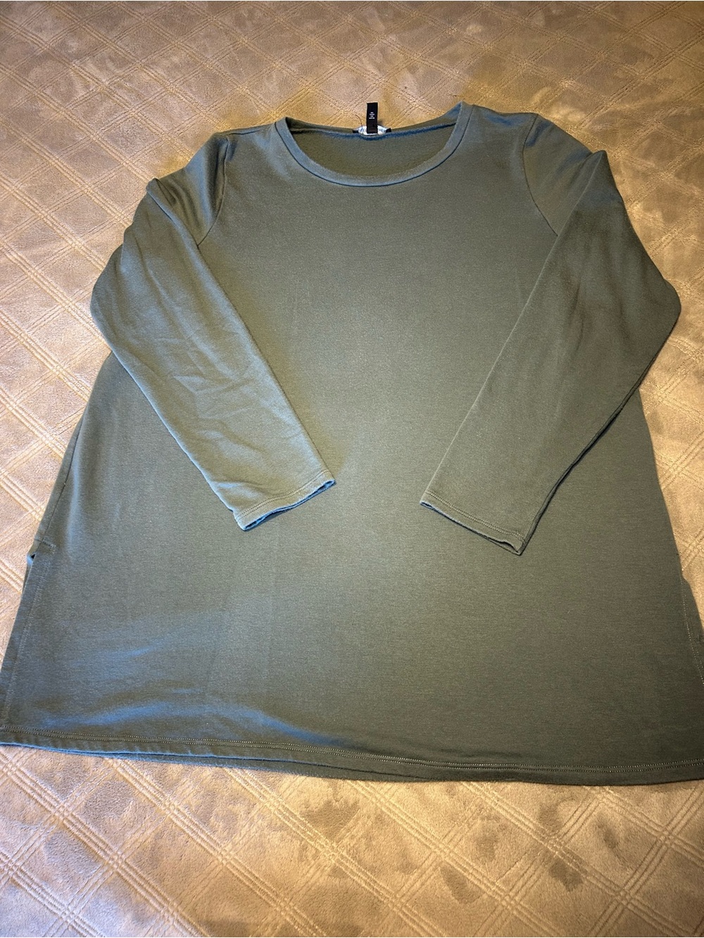 Eileen Fisher Teal Soft Long Sleeve Crew Top